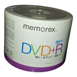Memorex White 50-Pack DVD+R 16X Discs